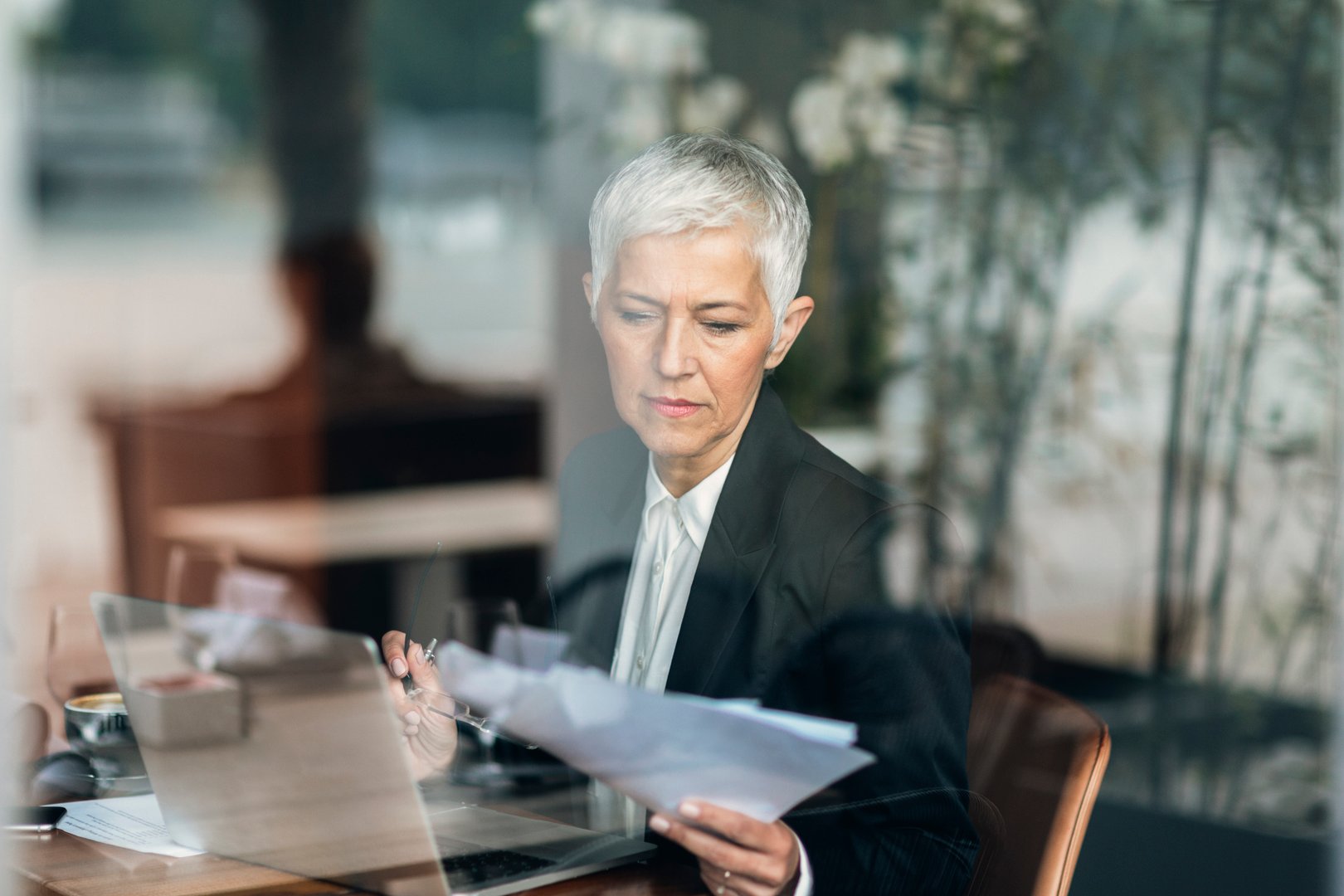 business woman on computer