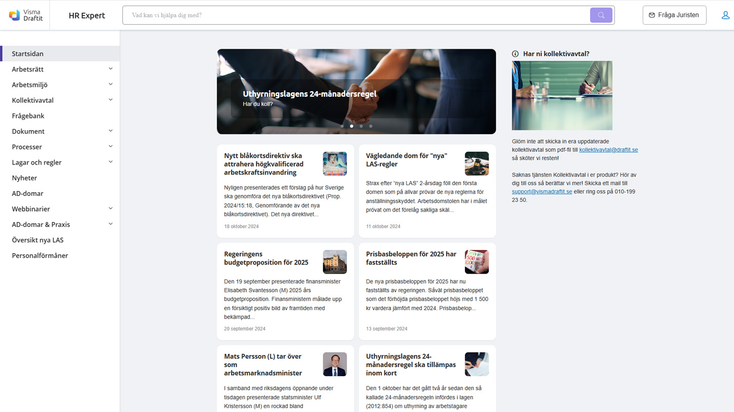 produktsida HR Expert startsida